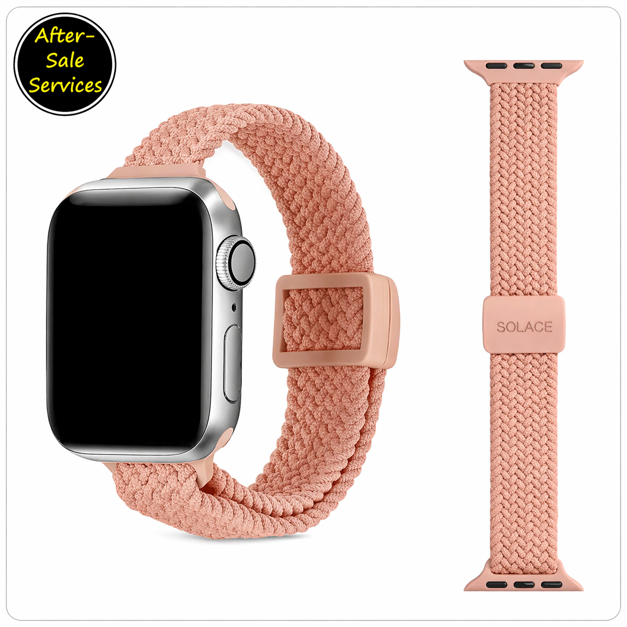 Rose braided Apple Watch strap